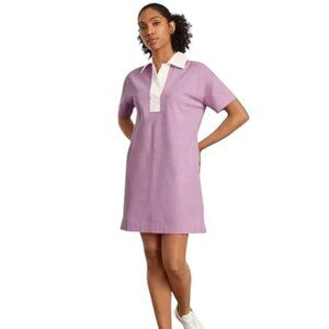Everlane Organic Cotton Polo Dress Lilac Short Sleeves